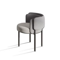 Chaise de salle à manger moderne de style italien en tissu léger et luxueux pour salon, appartement, avec design décontracté pour café