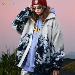 Petit diable Grimace veste agneau montagne imprimé veste hiver pour hommes et femmes grande taille fourrure d'agneau - Product Image 4