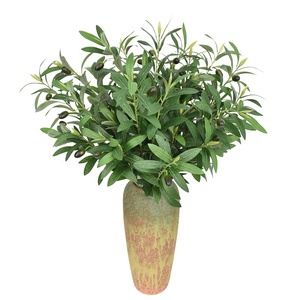 Hot bán Faux cây xanh olive chi nhánh nhân tạo Olive lá với trái cây cho Amazon - Product Image 1