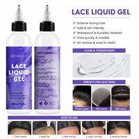 Gel adhésif liquide pour perruques à tenue forte, étanche et invisible, pour l'installation d'extensions capillaires, marque privée, OEM