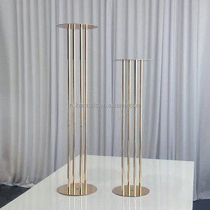 2024 decoración de boda enorme <span class=keywords><strong>base</strong></span> de metal dorado piezas de <span class=keywords><strong>centro</strong></span> de boda soportes para mesa de boda - Product Image 5