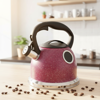 Bouilloire sifflante en acier inoxydable 3L personnalisée, compatible induction, design minimaliste écologique, pour la maison, les voyages et le camping