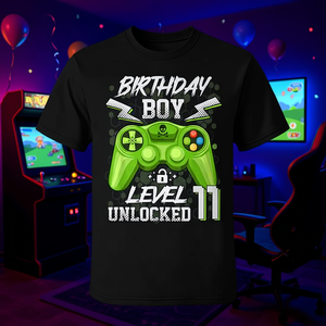 Camiseta para niños gamers de 11 años con diseño de videojuego desbloqueado de nivel 11 - Product Image 3