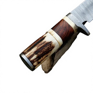 Wholesale Customized OEM ODM Handmade Stainless Steel Hunting <b>Knife</b> <b>Bone</b> <b>Handle</b> <b>Knives</b> With Genuine Leather Sheath - Product Image 4