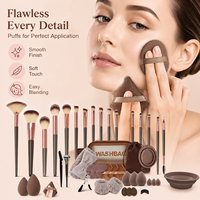 Ensemble de 46 outils de beauté de luxe, grand ensemble de pinceaux de maquillage, éponges de maquillage, pinceaux pour le visage, les yeux, le fard à joues, la poudre, etc.