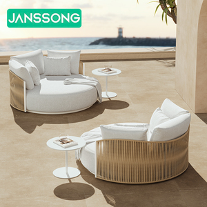 Corde salon lit mobilier d'extérieur chaise longue meubles au bord de la piscine chaises longues d'extérieur lit de jour en aluminium meubles de patio en métal chaise longue - Product Image 6