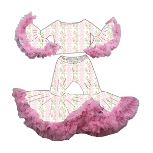 Set di Abbigliamento <span class=keywords><strong>Casual</strong></span> per Bambine DH ODM, Due Pezzi per Tutte le Stagioni, con Stampa Soffice sulle Spalle, in Spandex/Fibra di Bambù, Morbido Abbigliamento per Bambini - Product Image 3