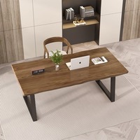 Bureau double simple en bois massif, bureau d'apprentissage et d'écriture pour enfants, petite table de conférence longue pour utilisation informatique