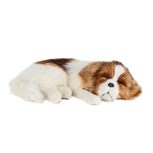Realistische schlafende King-<span class=keywords><strong>Charles</strong></span>-<span class=keywords><strong>Spaniel</strong></span>-Hundestatue, 35 cm, flauschig, handgefertigt, nicht gefüllt, Tier-Deko für den Innenbereich, Wohndekoration - Product Image 6