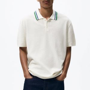 Polos Homme 100 % Coton. Polos en tricot blanc - Product Image 1