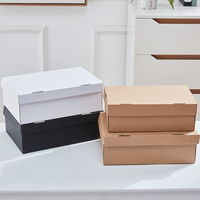 Boîte cadeau en carton ondulé biodégradable et recyclable avec logo personnalisé, emballage en cuir de vache, boîte à chaussures à rabat pour vêtements