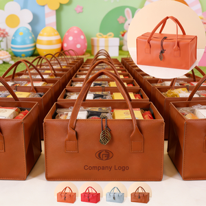 Bolsas de Regalo de Cuero PU para Mujer, con Logotipo Personalizado, Regalo de Pascua para Invitados, Bolsa de Regalo Plegable Grande, OEM <span class=keywords><strong>AV01</strong></span> - Product Image 1