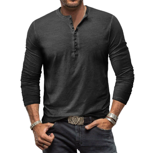 เสื้อเชิ้ตแขนยาวผู้ชาย คอทรงกลม ติดกระดุม  รับสกรีนโลโก้ ผ้าใส่สบาย - Product Image 2