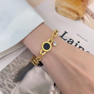 Latest Model Minimalist Zircon Embellished Bangle <b>Adjustable</b> Stainless Steel <b>Bracelet</b> Gold Plating Trendy Jewelry <b>Bracelets</b> Gift - Product Image 6