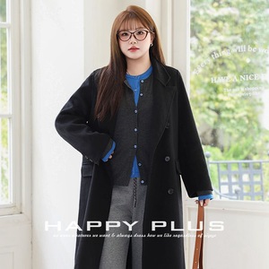 Cárdigan de Punto con Bloques de Color para Mujer Happy Plus, Grosor Medio, Antipilling, con Bolsillo, Talla Grande, Estilo Casual - Product Image 1