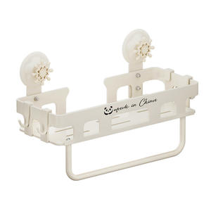 Étagère de salle de bain à fixation par ventouse, rectangulaire, murale, rangement durable au design minimaliste, fabriquée en Chine - Product Image 1