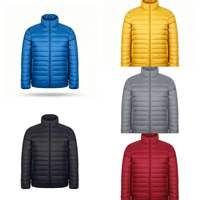 Veste matelassée légère et imperméable pour homme, coupe slim, col montant, fermeture éclair intégrale, couleur unie, chaude, pour l'hiver et les activités de plein air