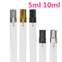 Flacon de parfum rechargeable en verre givré avec bouchon à vis en aluminium, gamme 2ml-10ml, vaporisateur de poche pour test