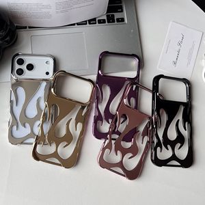 <strong>Hollowed</strong> <strong>Out</strong> Flame <strong>Pattern</strong> Phone <strong>Case</strong> for iPhone 17 Pro Max 16 Shockproof Electroplating TPU <strong>Case</strong> - Product Image 5