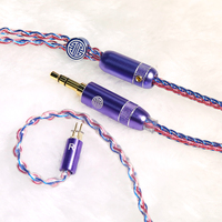 Câble de mise à niveau pour écouteurs MMCX, blindage combiné en alliage métallique argenté coaxial DIY, pour haut-parleur et moniteur