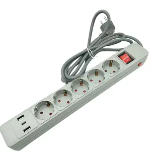 OSWELL Power Extension Socket with On/Off Switch Type C USB Port Extension Board Sockets German Power Strip