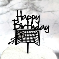 Décoration de gâteau en acrylique Joyeux Anniversaire Football pour Fête, Accessoire de Gâteau Forme Unique