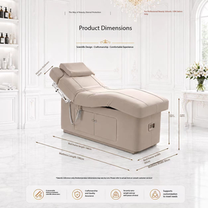 ShiLu Usine Offre Spéciale Luxe Beige Salon De Beauté <span class=keywords><strong>Lit</strong></span> 1/2 Moteurs Massage Électrique Cosmétique Table Chaise Facial Spa <span class=keywords><strong>Lit</strong></span> - Product Image 2