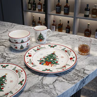 Service de table en céramique personnalisé, nouveau design, vaisselle en porcelaine personnalisée, Noël, XMS, assiettes et bols, cadeau pour restaurant