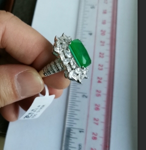 Elegante <span class=keywords><strong>temporal</strong></span> de colores piedras preciosas fusión señora joyería Bijoux plata esterlina verde esmeralda anillo para mujer - Product Image 4