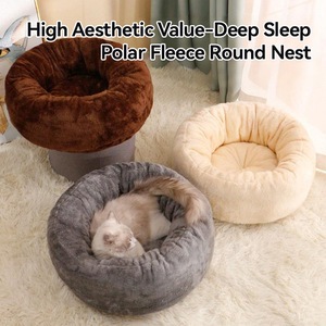 Hot Sale Factory Direct Großhandel 40cm-100cm Plüsch Hunde bett Donuts Rundes Nest Weiches Katzen nest Luxus Flauschiges Haustier bett Katzen zwinger - Product Image 2