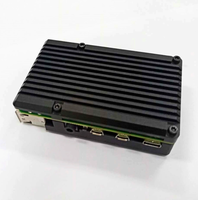 Casing Logam Raspberry Pi Generasi ke-4 4B, Sasis Paduan Aluminium dengan Heatsink Kipas Ganda Aluminium dan Pelindung