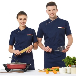 SunYue Professionnel Noir Coton Vestes de Cuisine Restaurant Cuisinier Uniforme Conception Classique Manteau de <span class=keywords><strong>Chef</strong></span> - Product Image 1