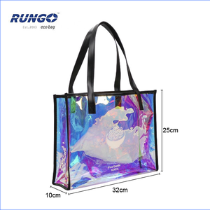 Tùy Chỉnh PU Xử Lý PU Ràng Buộc Laser Trong Suốt Hologram Rõ Ràng <span class=keywords><strong>PVC</strong></span> Tote Túi - Product Image 2