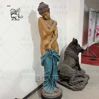 Escultura de Mujer de Bronce, Estatua de Dama Elegante de Metal Fundido Antiguo para Jardín Exterior, Personalizada y Grande, de BLVE