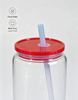 Gobelet en plastique écologique personnalisé 16oz vierge pour sublimation avec paille pour consommation directe, articles promotionnels pour le bureau et les fêtes
