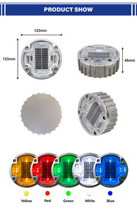 Luz solar de pavimento de forma redonda marcadores de pernos de carretera LED Luz de muelle solar intermitente incrustada il300 4 vías G105 pernos de carretera solares - Product Image 2