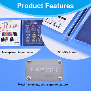 Tùy Chỉnh Phục Vụ Khách Sạn Ẩm Thực Phương Tây Nhựa Thư Mục Trình Đơn Đặt Hàng Cuốn Sách Với Bìa Chống Thấm Nước Cho Phương Tây Nhà Hàng <span class=keywords><strong>Menu</strong></span> - Product Image 3