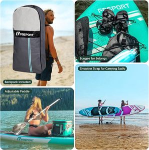 HiSea <span class=keywords><strong>FBS</strong></span> 11ft 335*84 * 15CM薄荷绿色中国定制批发冲浪桨立式充气桨板sup板 - Product Image 6