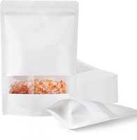 Sachet refermable personnalisé en papier réutilisable avec fenêtre, pochette verticale pour café, thé, noix, emballage alimentaire, sac en plastique