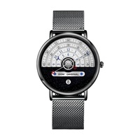 Montre à quartz pour homme avec boîtier en fibre de carbone, cadran analogique, mouvement Hangzhou, étanche, lumineuse, design soleil-lune-étoiles