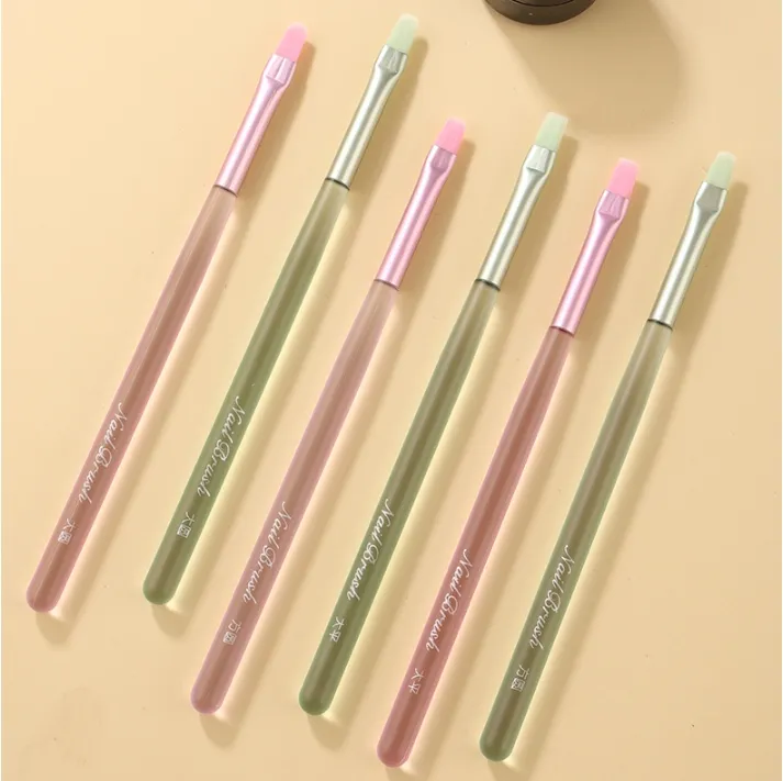 Custom Green Pink Matt Handle Big Gel Round Brush Japan Style Nail Art Brush High Quality Manufacturer