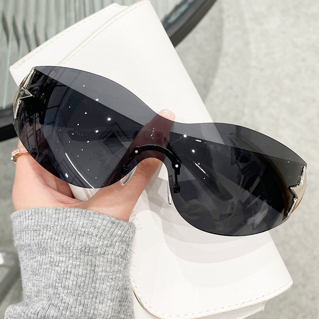 European American Personality Women's One-Piece Slimming Frameless Five-Pointed Star Sunglasses Millennial Hot Street Shooting