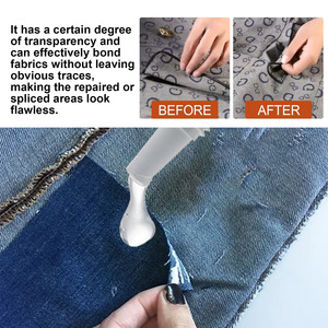 Parches adhesivos lavables con <span class=keywords><strong>pegamento</strong></span> de <span class=keywords><strong>tela</strong></span> permanente transparente de 50ml <span class=keywords><strong>para</strong></span> todas las telas <span class=keywords><strong>para</strong></span> cuero, algodón, mezclilla, poliéster, franela - Product Image 5