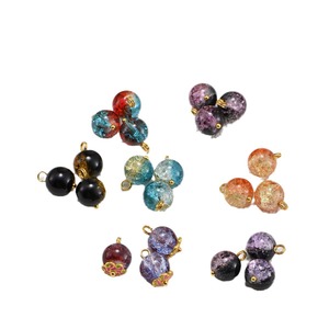 Botones de cristal estilo chino, redondos, imitación jade, con patrón floral, efecto craquelado, de dos tonos, para horquillas y accesorios de cheongsam. - Product Image 5