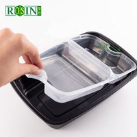 Kotak Makan Bento 2 Lapis Sekali Pakai Ramah Lingkungan, Dapat Digunakan di Microwave, Wadah Makanan Plastik untuk Bawa Pulang, Baki Sisipan untuk Persiapan Makanan