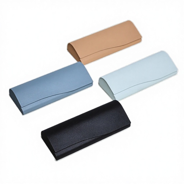 Custom logo New Eco-friendly Triangle Velvet Plush Glasses Box Cloth Label Handle Folding Luxury Sunglasses Box case