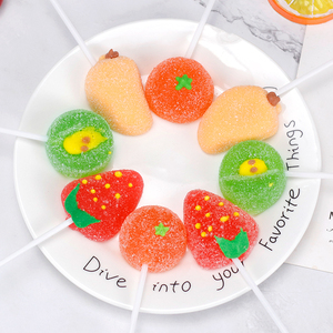 Supermercados Candy Shop 4 sabores afrutados Stick Fruit Sour Gummy Lollipop Caramelos y dulces Bolsa Embalaje Guangdong Eat Normal - Product Image 5