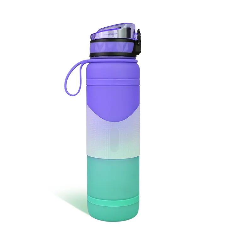 Botella de agua con marcador de tiempo-A prueba de fugas y sin BPA Tritian Portable Reutilizable Fitness Sport 1L Botellas de agua para garantizar que los hombres beban