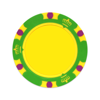 YH 40mm Puces d'argile couronne tricolore de divertissement avec autocollant personnalisé