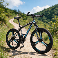 Vélo de montagne en acier pour hommes, prix d'usine, 24,26 pouces, frein à disque, 21 vitesses, cadre entièrement amorti, vélo de montagne tout-terrain